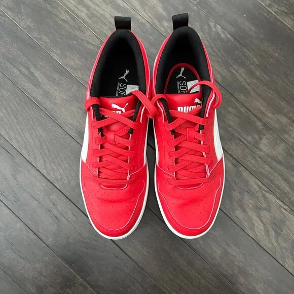 Puma Rebound Layup Lo Red, Black & White US Men's 10.5 Sneakers NWOT - Picture 2 of 12
